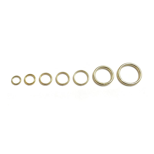 Welded O-Rings Brass Plated 12mm - 38mm x10 For Webbing Bags Straps Leads