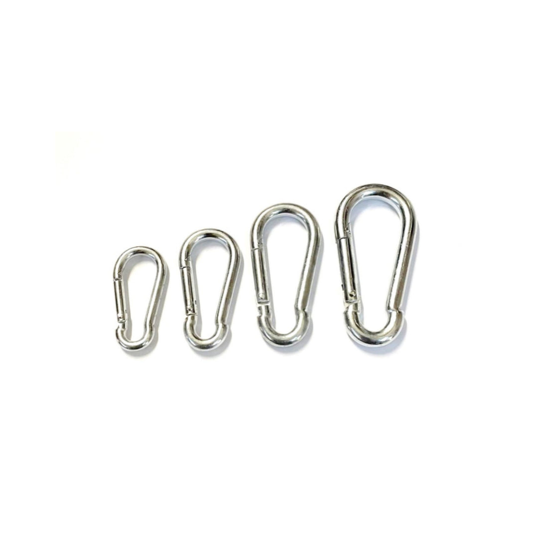 Carabiner Hook Snap Clip Spring Loaded Steel Carbine Karabiner 50mm - 80mm
