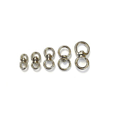 Load image into Gallery viewer, Double Eye Swivel Hooks Ring Clasp Nickel Plated Die Cast 4mm - 32mm Rope Chain