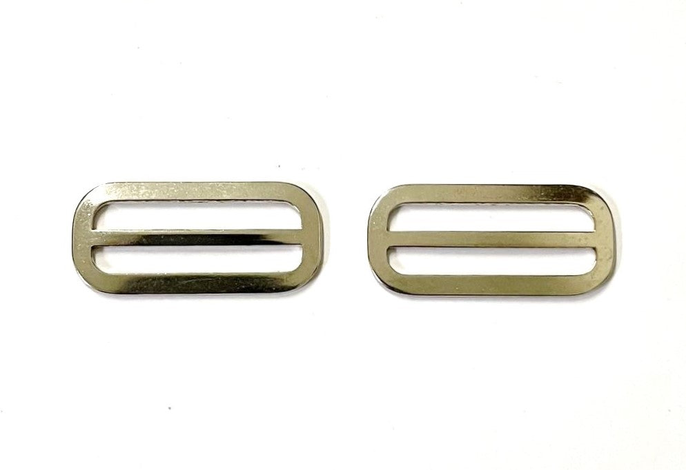 Metal 3 Bar Slides Nickel Plated 13mm 20mm 25mm 32mm 40mm 50mm x1 - x50 For Bags Straps Webbing