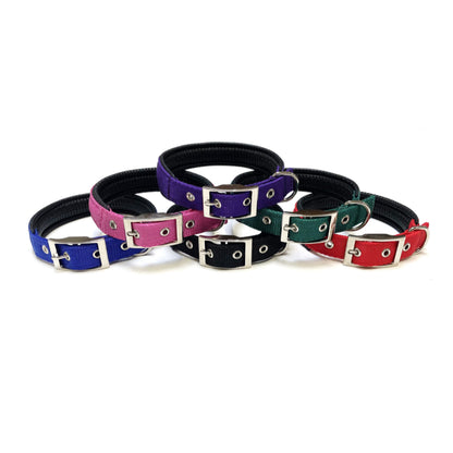 Dog Collar Adjustable Soft Padded Collar 25mm Wide Small Medium Large 20 Colours