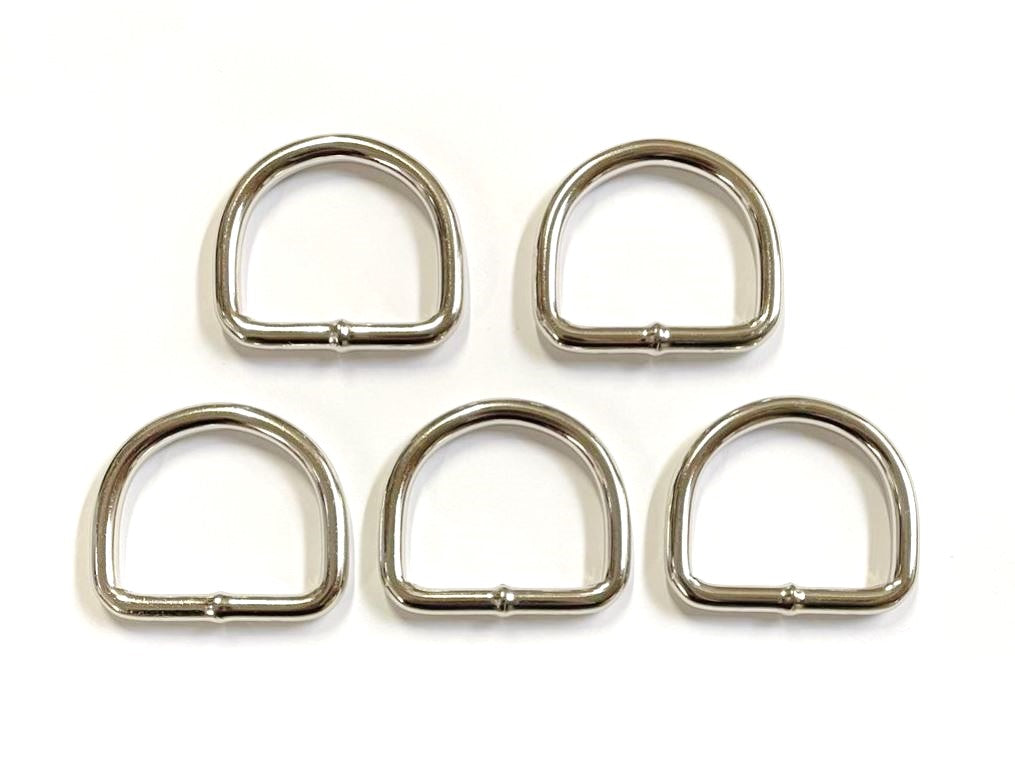 Nickel Plated Welded Gear D-Rings 25mm 32mm 38mm 50mm Wide 5/6mm Thick For Webbing Straps Handles Leather Bags