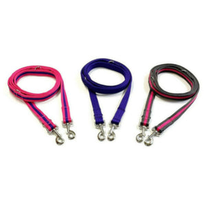 Police Style Dog Training Lead Double Ended Multi Functional Dual Walking Leash 20mm Air Webbing 5ft - 15ft