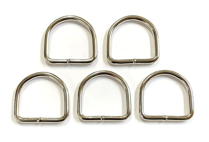 Nickel Plated Welded Gear D-Rings 25mm 32mm 38mm 50mm Wide 5/6mm Thick For Webbing Straps Handles Leather Bags