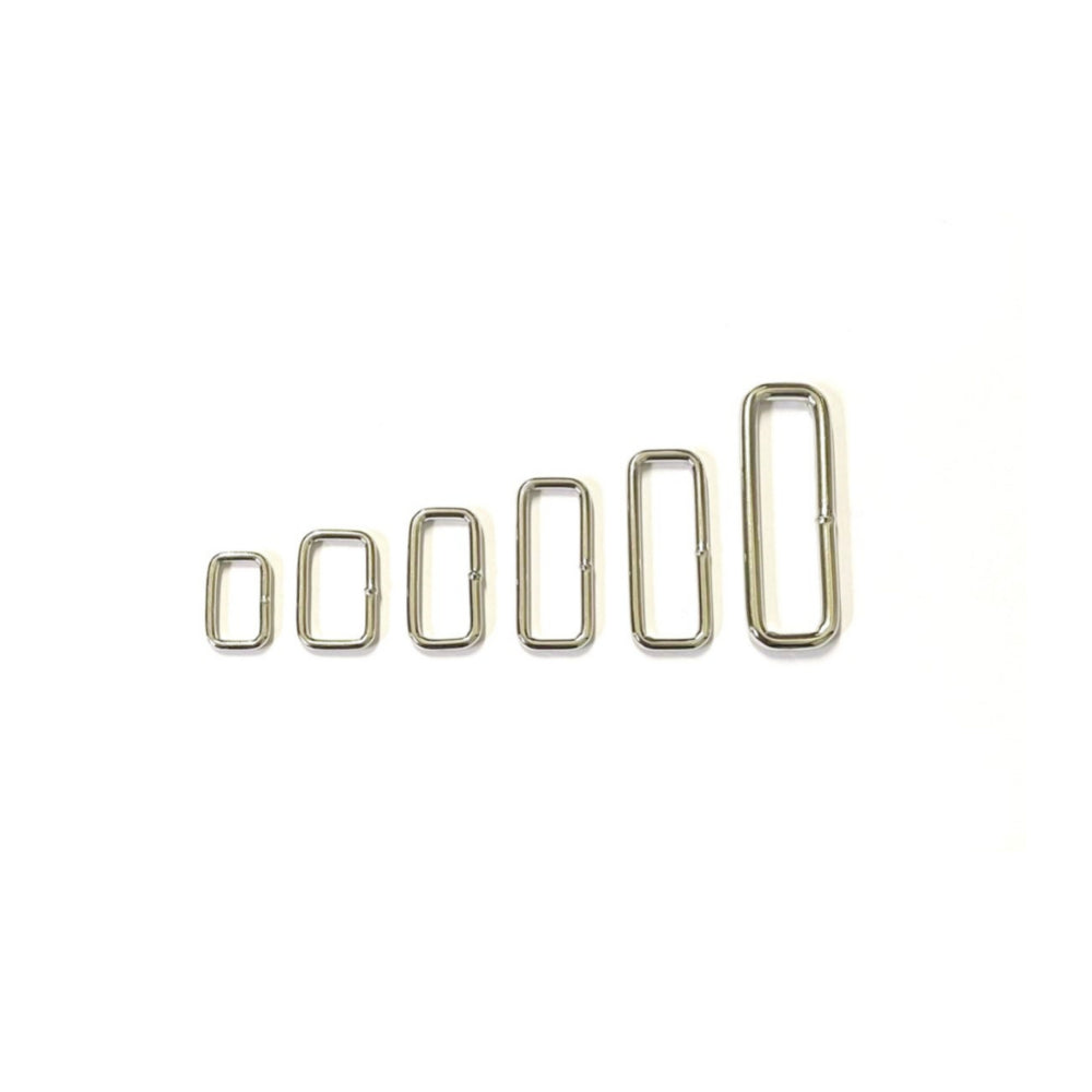 Welded Wire Rectangle Loops Steel Nickel Plated 16mm 20mm 25mm 32mm 38mm 50mm