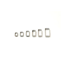 Load image into Gallery viewer, Flat Dog Collar Loop Nickel Plated 9mm - 25mm Metal Strap Keeper Webbing