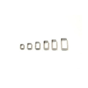 Flat Dog Collar Loop Nickel Plated 9mm - 25mm Metal Strap Keeper Webbing