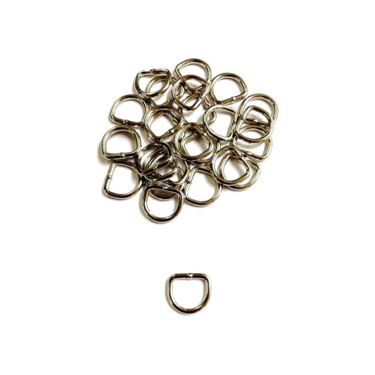16mm Welded D-ring 3mm Thick Nickel Plated For Webbing Bags Straps Dog Leads Crafts