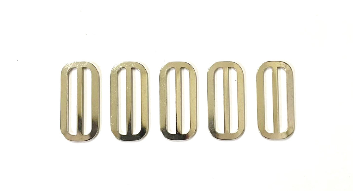 Metal 3 Bar Slides Nickel Plated 13mm 20mm 25mm 32mm 40mm 50mm x1 - x50 For Bags Straps Webbing