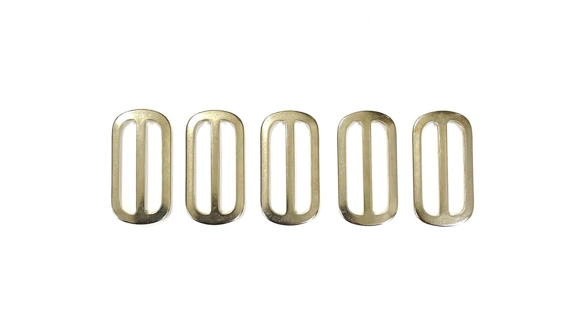 Metal 3 Bar Slides Nickel Plated 13mm 20mm 25mm 32mm 40mm 50mm x1 - x50 For Bags Straps Webbing