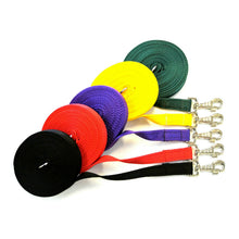 Load image into Gallery viewer, 5ft 1.5m Large Dog Training Lead Horse Lunge Line 25mm Cushion Webbing In Various Colours