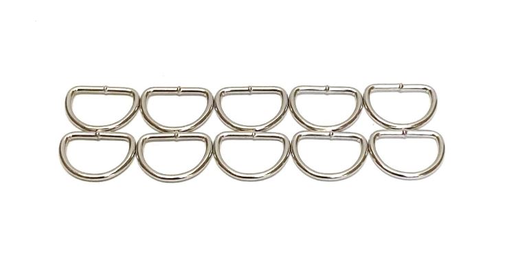 Welded D-ring 10mm - 38mm Nickel Plated For Webbing Straps Bags Handles Dog Leads Collars
