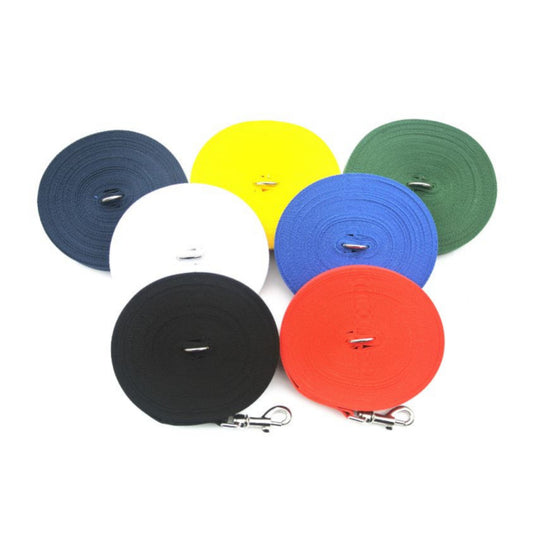 Dog Training Lead Tracking Leash Recall Line 1m To 25m Long 25mm Webbing 7 Colours