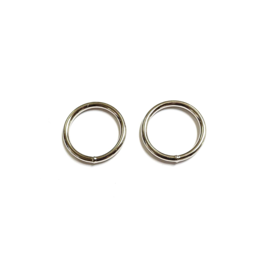 32mm Welded O-Ring Metal Nickel Plated 4mm Thick Circle Rings Webbing Bags Straps