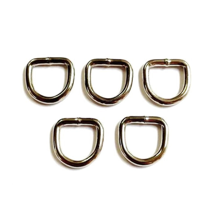 10mm Welded D-ring 3mm Thick Nickel Plated For Webbing Bags Straps Dog Leads Crafts