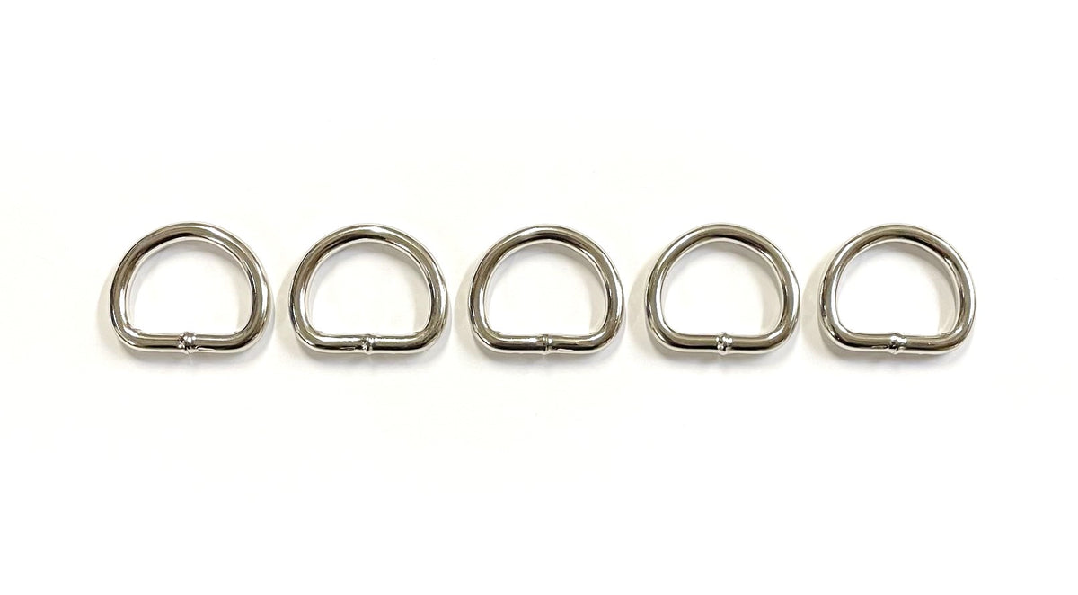 Nickel Plated Welded Gear D-Rings 25mm 32mm 38mm 50mm Wide 5/6mm Thick For Webbing Straps Handles Leather Bags