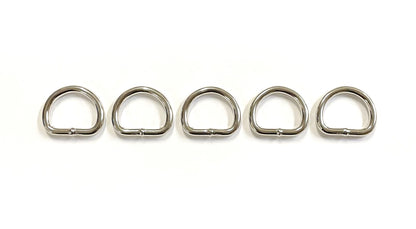 Nickel Plated Welded Gear D-Rings 25mm 32mm 38mm 50mm Wide 5/6mm Thick For Webbing Straps Handles Leather Bags