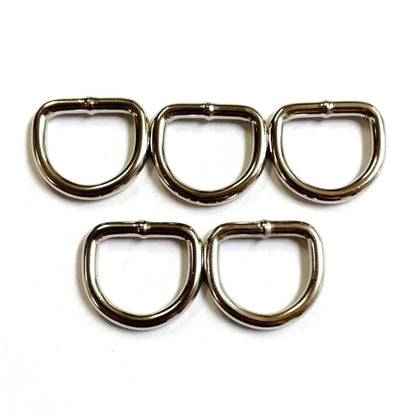 16mm Welded D-ring 3mm Thick Nickel Plated For Webbing Bags Straps Dog Leads Crafts
