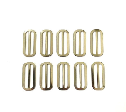 Metal 3 Bar Slides Nickel Plated 13mm 20mm 25mm 32mm 40mm 50mm x1 - x50 For Bags Straps Webbing