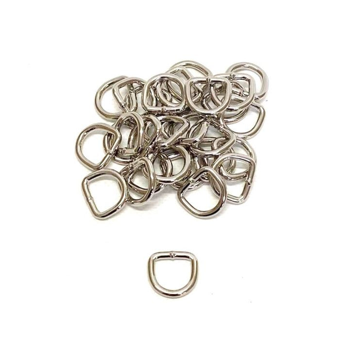 Welded D-ring 10mm - 38mm Nickel Plated For Webbing Straps Bags Handles Dog Leads Collars