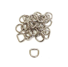 Load image into Gallery viewer, Welded D-ring 10mm - 38mm Nickel Plated For Webbing Straps Bags Handles Dog Leads Collars