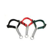 Load image into Gallery viewer, Half Check Chain Dog Collars Small Large 20mm Adjustable With Chrome Plated Chain In Various Colours