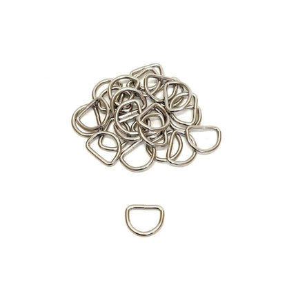 25mm Welded D-Rings 4mm Thick Nickel Plated For Bags Straps Dog Leads Crafts