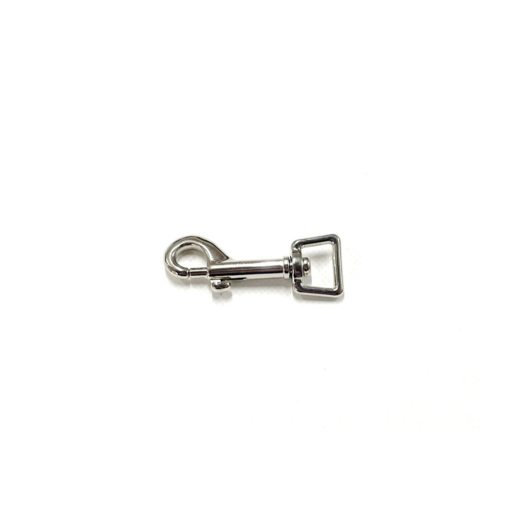 16mm Square Ended Trigger Clips Hooks Nickel Plated For Dog Leads Webbing Bags Straps Small Version
