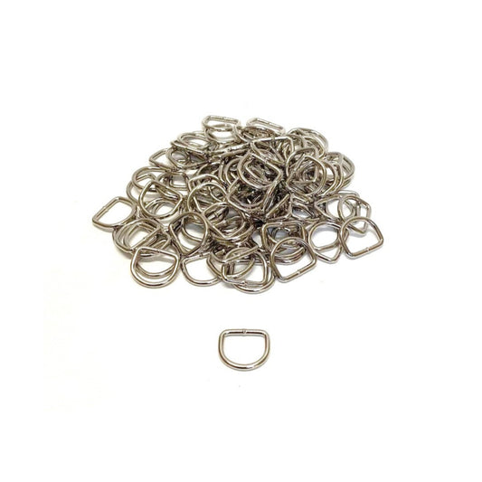 20mm Welded D-Rings 3mm Thick Nickel Plated For Bags Straps Dog Leads Crafts x10 x25 x50 x100