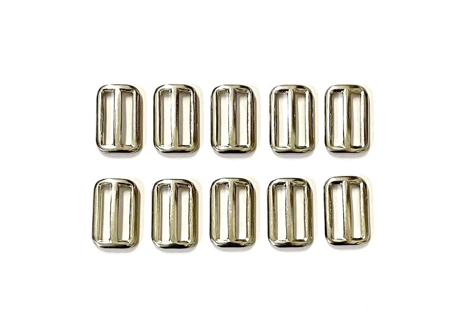 Metal 3 Bar Slides Nickel Plated 13mm 20mm 25mm 32mm 40mm 50mm x1 - x50 For Bags Straps Webbing