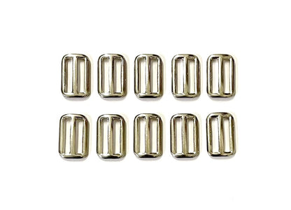 Metal 3 Bar Slides Nickel Plated 13mm 20mm 25mm 32mm 40mm 50mm x1 - x50 For Bags Straps Webbing