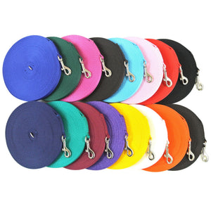 Puppy Dog Training Leads In 19 Colours 13mm Webbing 5ft - 25ft Long Leash