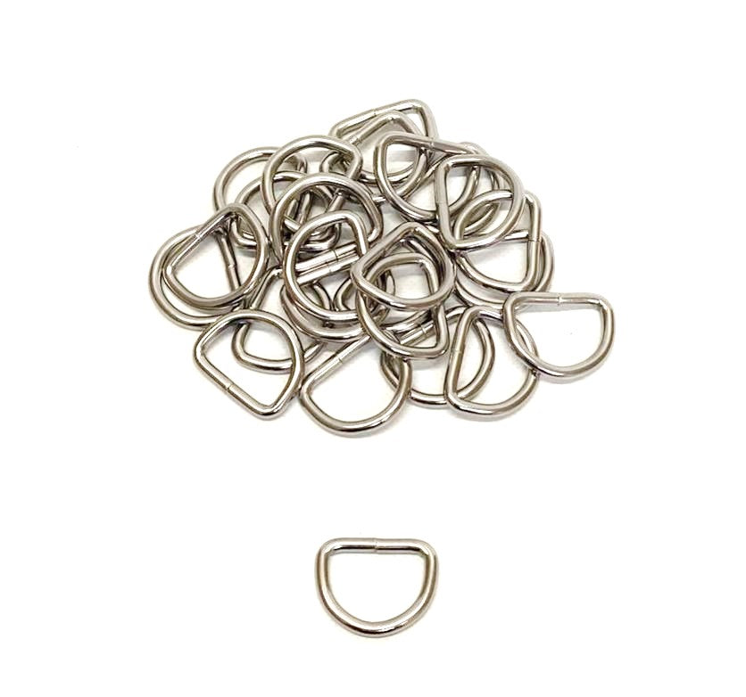 Welded D-ring 10mm - 38mm Nickel Plated For Webbing Straps Bags Handles Dog Leads Collars