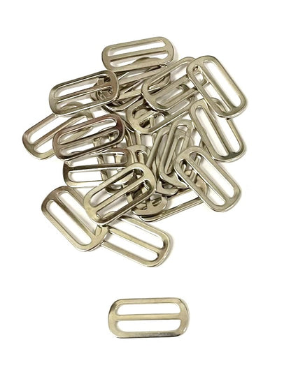 Metal 3 Bar Slides Nickel Plated 13mm 20mm 25mm 32mm 40mm 50mm x1 - x50 For Bags Straps Webbing