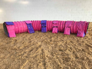 Dog Agility Training Tunnel Sandbags Adjustable 60cm - 80cm Diameter For Indoor And Outdoor UV PVC In Various Colours 490mm Material Width