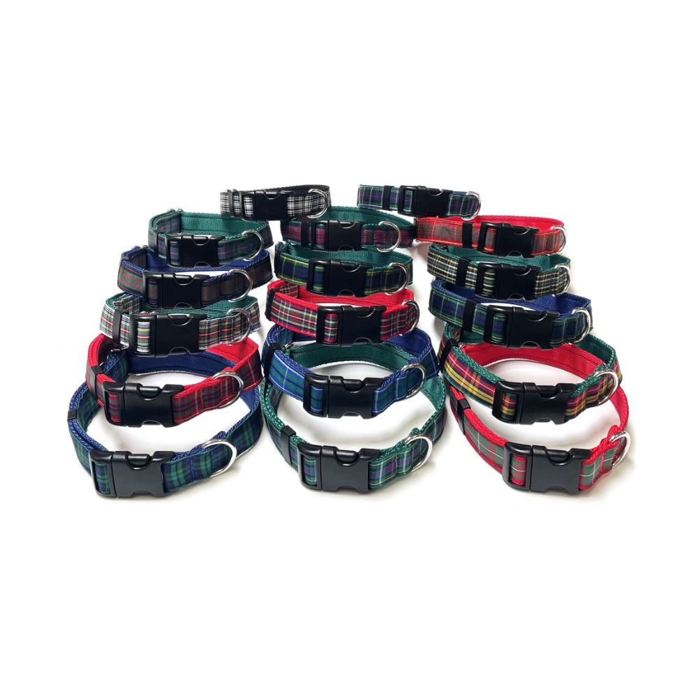 Tartan Dog Collar 25mm Wide Adjustable Comfortable Collar Small Medium Large 17 Designs