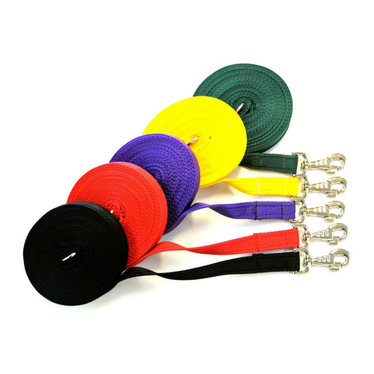 5ft 1.5m Large Dog Training Lead Horse Lunge Line 25mm Cushion Webbing In Various Colours