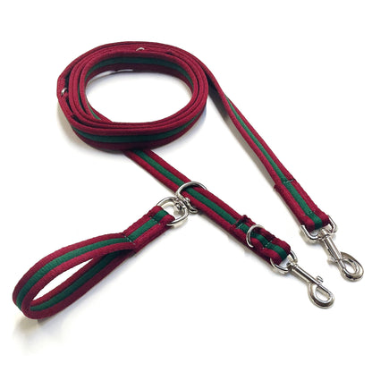 Double Ended Dog Lead With Sliding Swivel Handle Set In 25mm Air Webbing