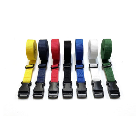 Tie Down Straps Plastic Side Release Buckle 25mm Webbing 1m - 5m Long Luggage In 7 Colours