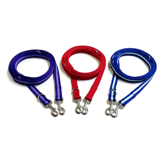 Police Style Dog Training Lead Double Ended Multi Functional Dual Walking Leash 25mm Air Webbing 5ft - 15ft