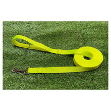 Load image into Gallery viewer, Dog Leads In 25mm Fluorescent Yellow Webbing Training Leash Long Line Short Close Control In Various Lengths