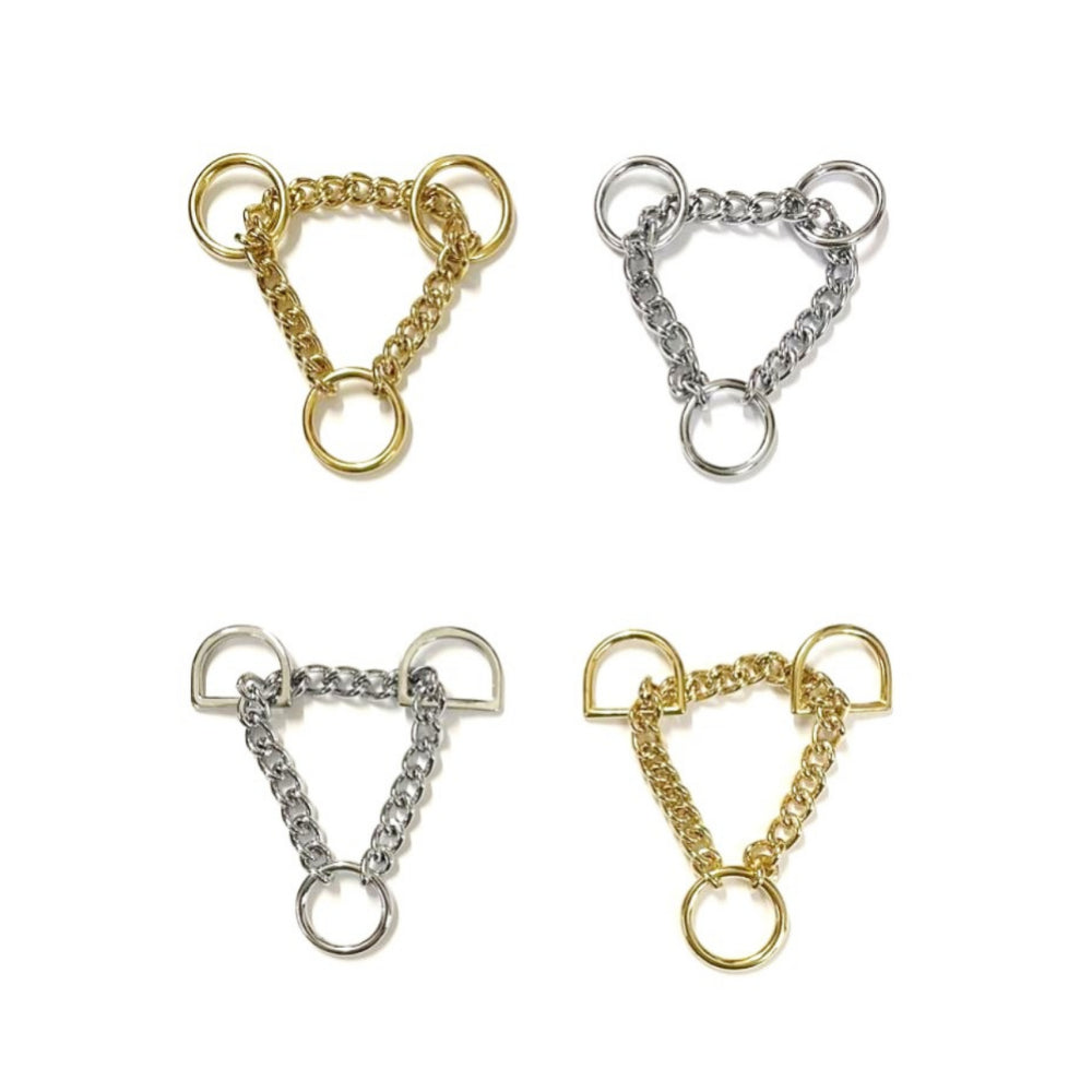 Half Check Chains For Dog Collars In Solid Brass or Chrome Plated In Various Sizes