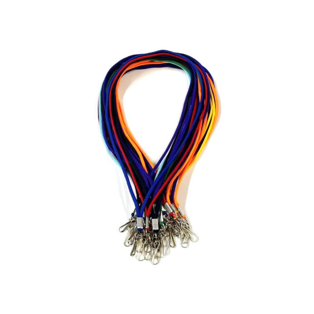 Lanyards 45cm Long Non-Breakaway 4mm Polyester Cord Swivel Hook For ID Badges Dog Training Whistles