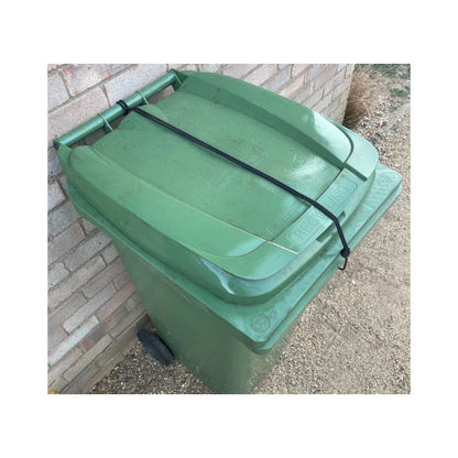 Wheelie Bin Straps Lid Securing Tie Down Strap No Drilling Bungee Cord Black