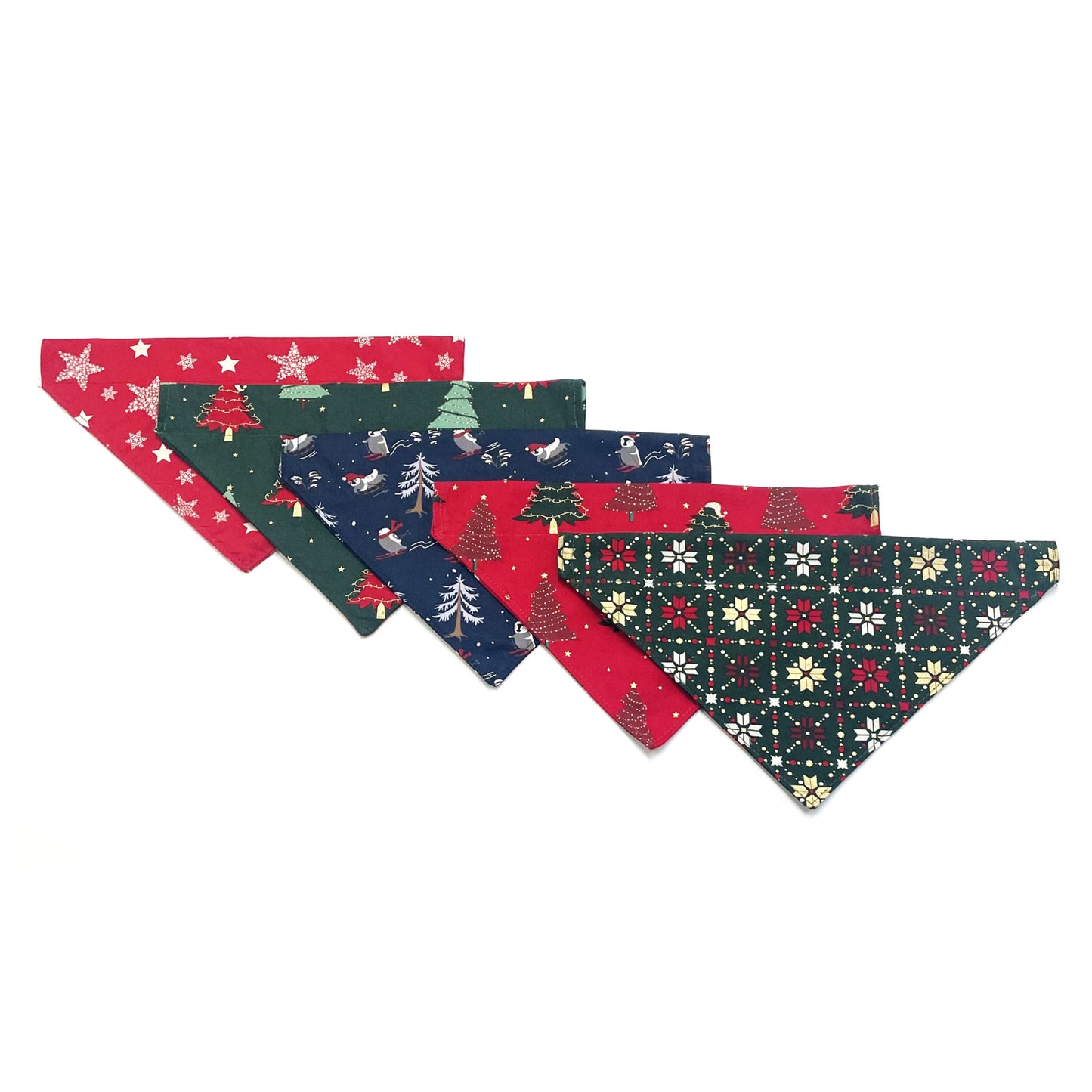 Christmas Dog Bandanas 9 Festive Designs In 4 Sizes 100% Cotton