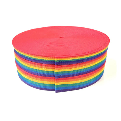 Rainbow Polypropylene Webbing 25mm 38mm 50mm Sewing Bags Straps 1m - 50 Metres