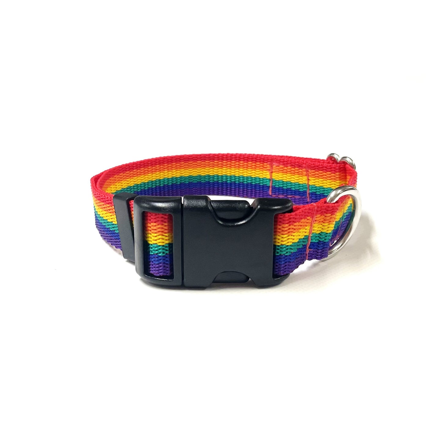 Rainbow Dog Collar In 25mm Webbing Strong Adjustable In Various Sizes