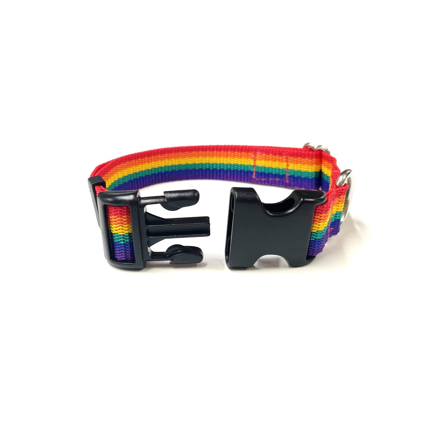 Rainbow Dog Collar In 25mm Webbing Strong Adjustable In Various Sizes