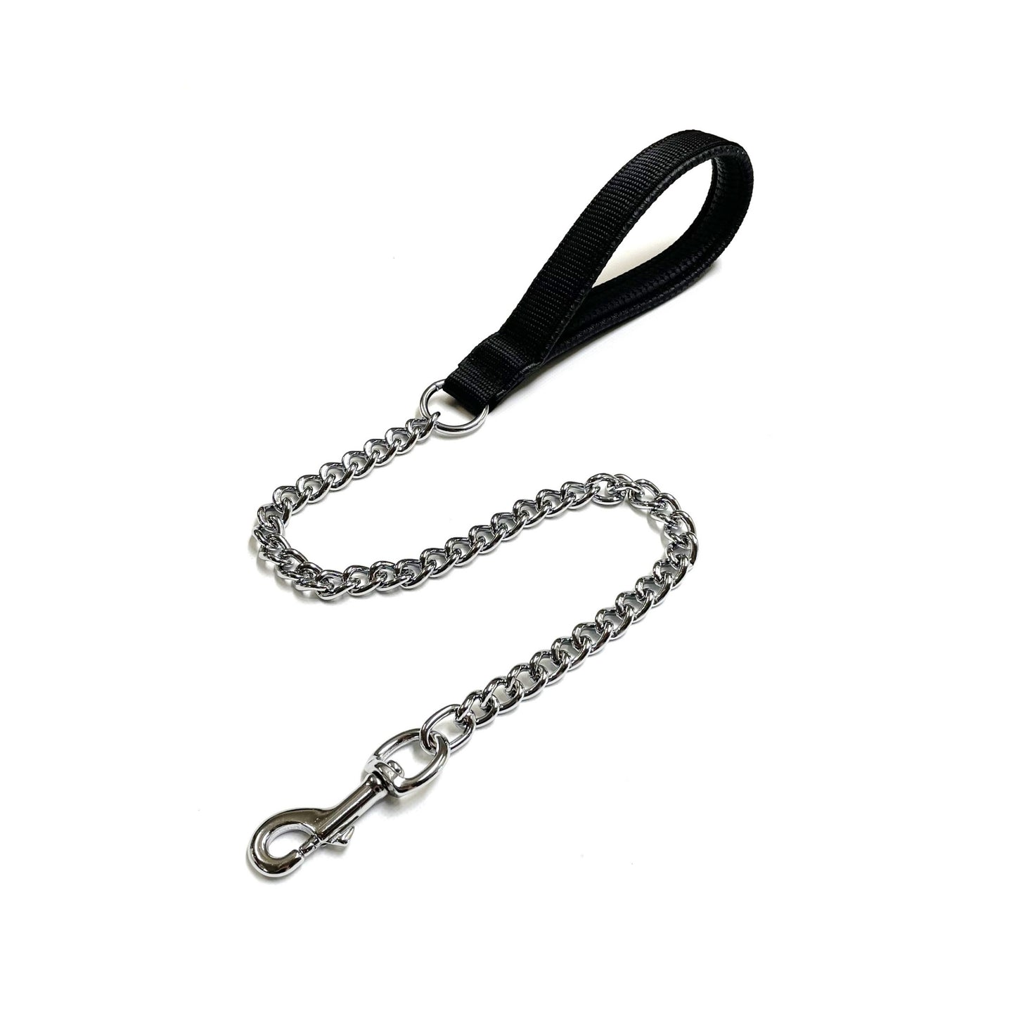 Metal Chain Dog Lead Padded Handle 32" Long 80cm Heavy Duty Short Walking Lead