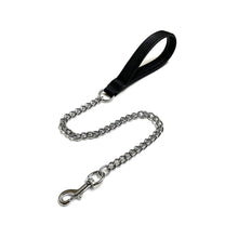 Load image into Gallery viewer, Metal Chain Dog Lead Padded Handle 32&quot; Long 80cm Heavy Duty Short Walking Lead